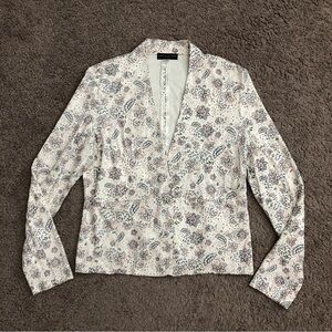 Simply Styled Petite Ivory Floral Knit Blazer